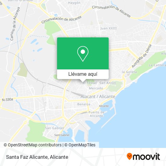 Mapa Santa Faz Alicante