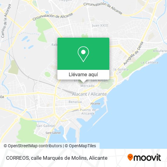 Mapa CORREOS, calle Marqués de Molins