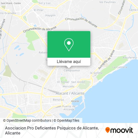 Mapa Asociacion Pro Deficientes Psiquicos de Alicante