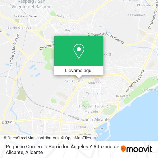 Mapa Pequeño Comercio Barrio los Ángeles Y Altozano de Alicante