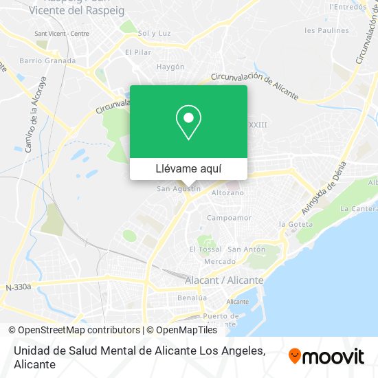 Mapa Unidad de Salud Mental de Alicante Los Angeles