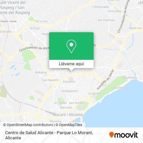 Mapa Centro de Salud Alicante - Parque Lo Morant