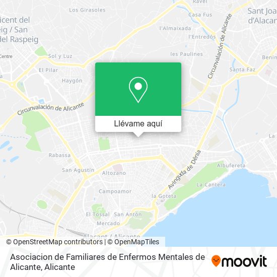 Mapa Asociacion de Familiares de Enfermos Mentales de Alicante