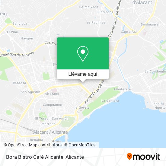 Mapa Bora Bistro Café Alicante