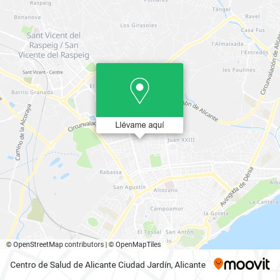 Mapa Centro de Salud de Alicante Ciudad Jardín