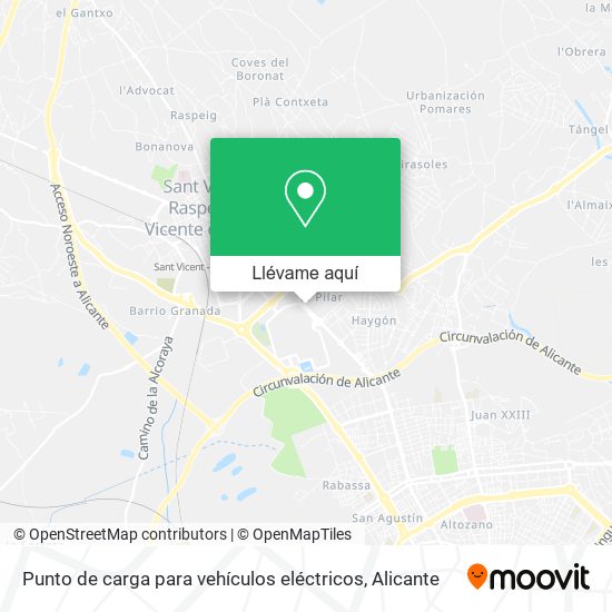 Mapa Punto de carga para vehículos eléctricos