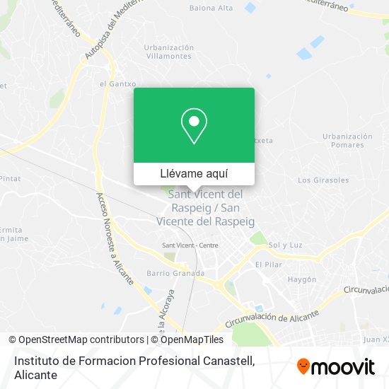 Mapa Instituto de Formacion Profesional Canastell