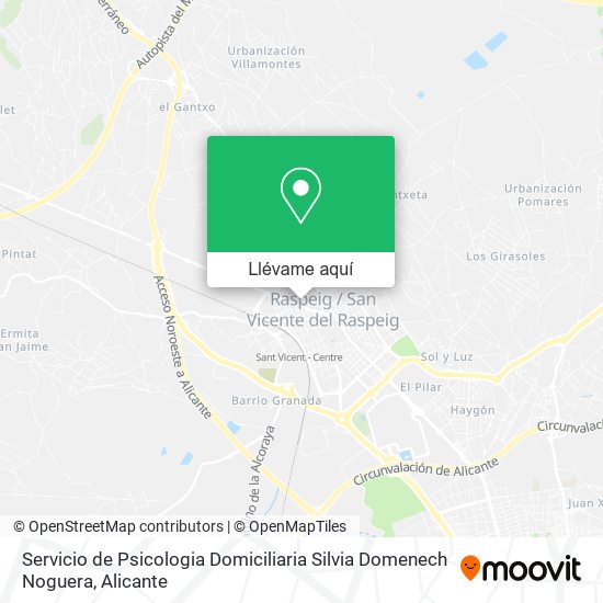 Mapa Servicio de Psicologia Domiciliaria Silvia Domenech Noguera