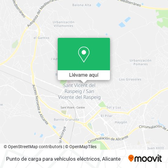 Mapa Punto de carga para vehículos eléctricos