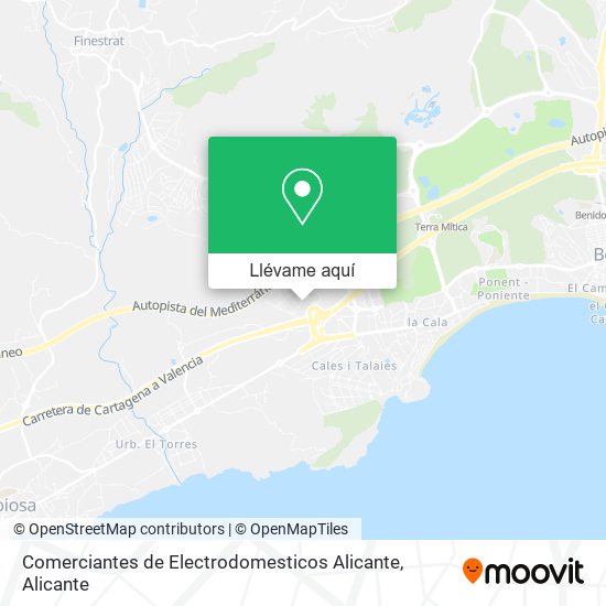 Mapa Comerciantes de Electrodomesticos Alicante