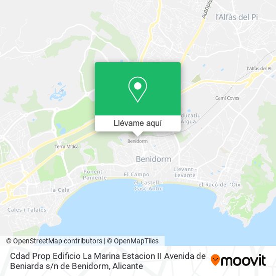 Mapa Cdad Prop Edificio La Marina Estacion II Avenida de Beniarda s / n de Benidorm