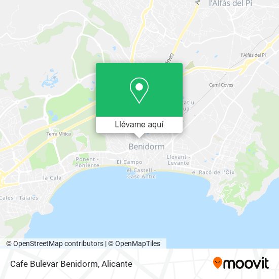 Mapa Cafe Bulevar Benidorm