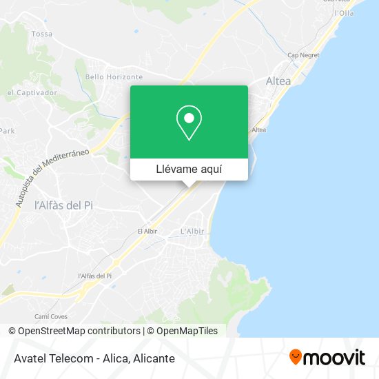 Mapa Avatel Telecom - Alica