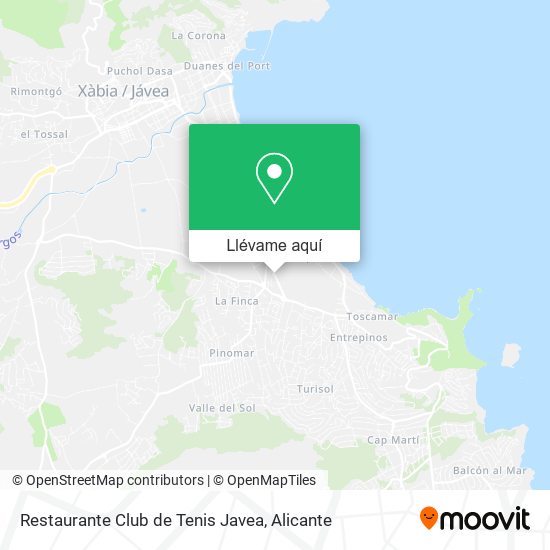 Mapa Restaurante Club de Tenis Javea