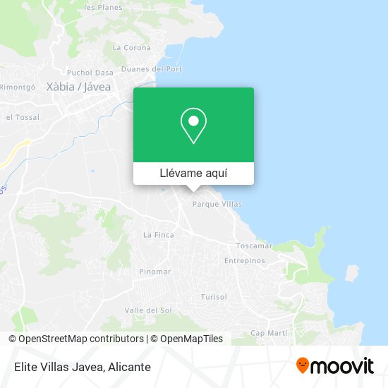 Mapa Elite Villas Javea