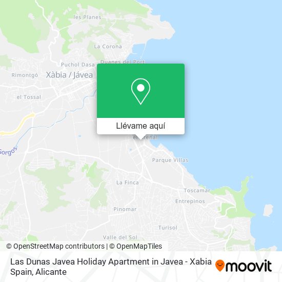 Mapa Las Dunas Javea Holiday Apartment in Javea - Xabia Spain