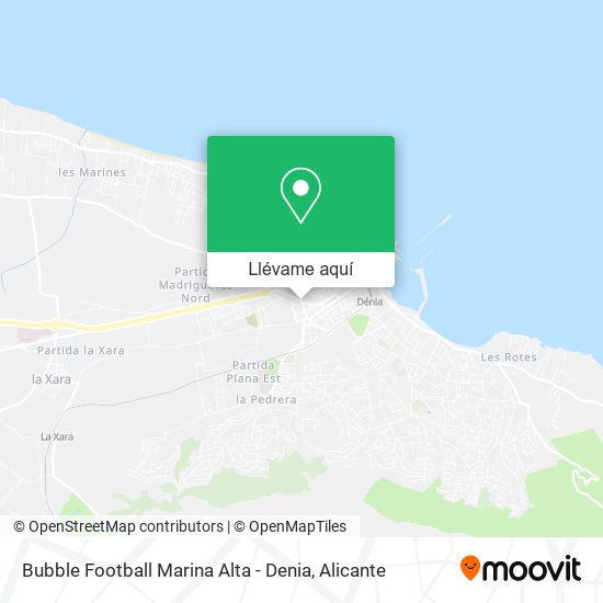 Mapa Bubble Football Marina Alta - Denia