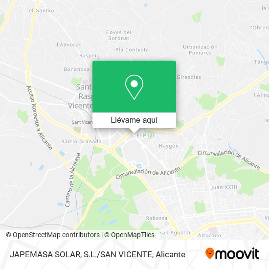 Mapa JAPEMASA SOLAR, S.L. / SAN VICENTE