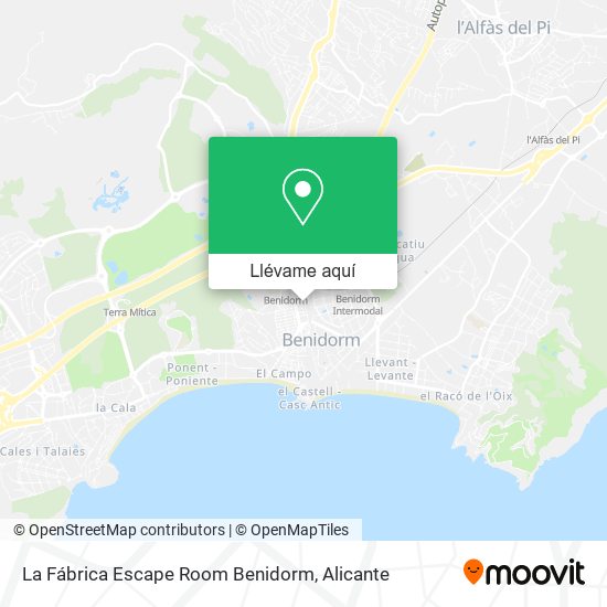 Mapa La Fábrica Escape Room Benidorm