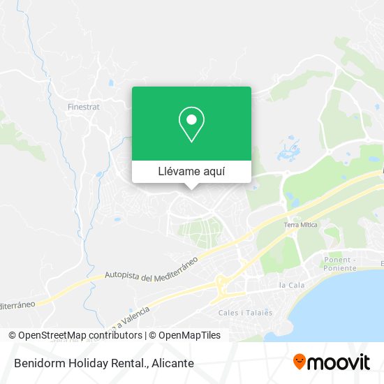 Mapa Benidorm Holiday Rental.