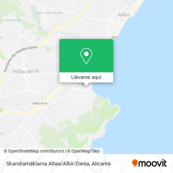 Mapa Skandiamäklarna Altea / Albir / Denia