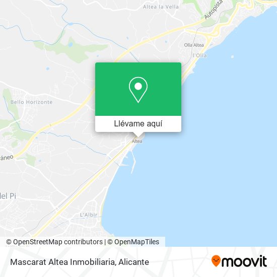 Mapa Mascarat Altea Inmobiliaria