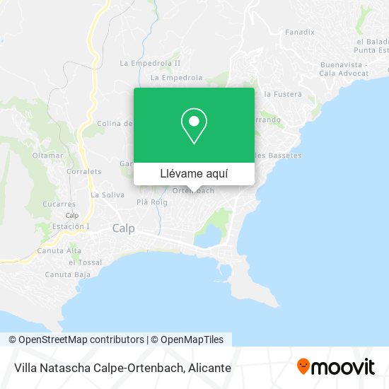 Mapa Villa Natascha Calpe-Ortenbach