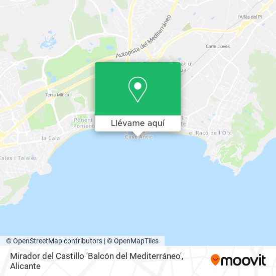 Mapa Mirador del Castillo 'Balcón del Mediterráneo'