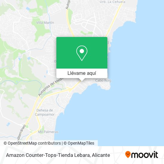 Mapa Amazon Counter-Tops-Tienda Lebara