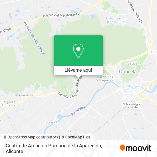 Mapa Centro de Atención Primaria de la Aparecida