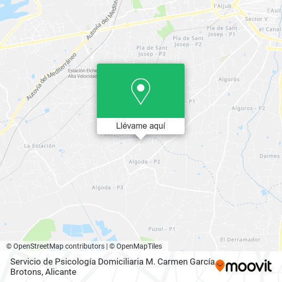 Mapa Servicio de Psicología Domiciliaria M. Carmen García Brotons