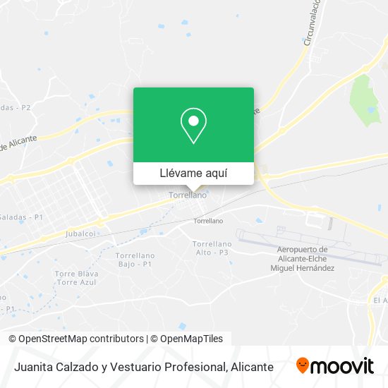 Mapa Juanita Calzado y Vestuario Profesional