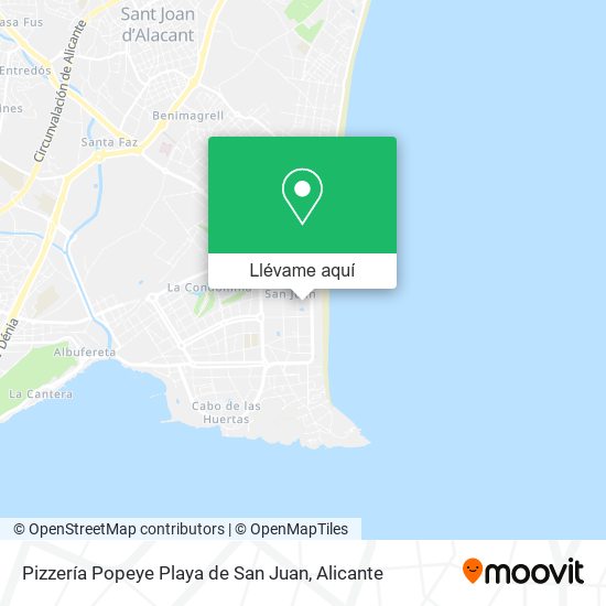 Mapa Pizzería Popeye Playa de San Juan