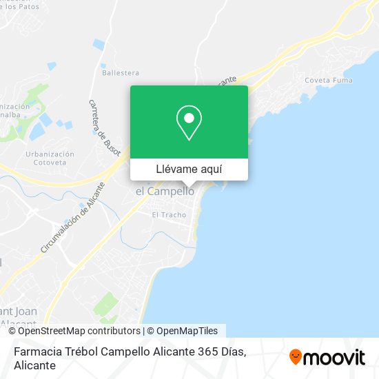 Mapa Farmacia Trébol Campello Alicante 365 Días