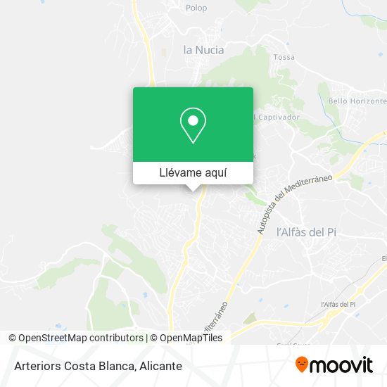 Mapa Arteriors Costa Blanca