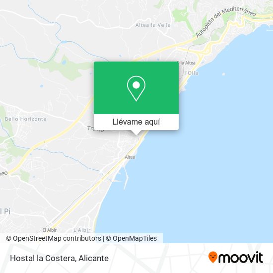 Mapa Hostal la Costera