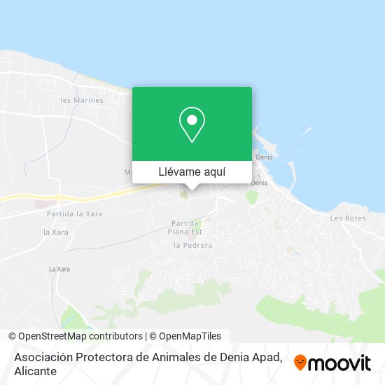 Mapa Asociación Protectora de Animales de Denia Apad