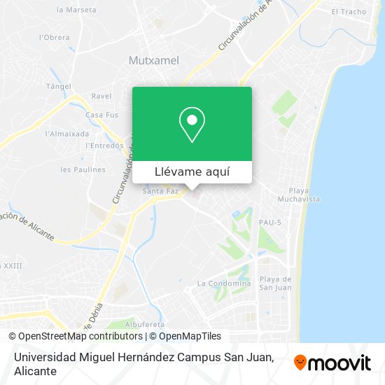 Mapa Universidad Miguel Hernández Campus San Juan