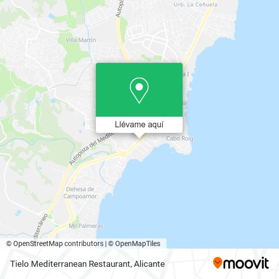 Mapa Tielo Mediterranean Restaurant