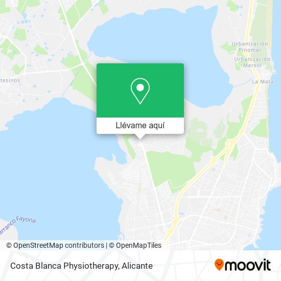 Mapa Costa Blanca Physiotherapy