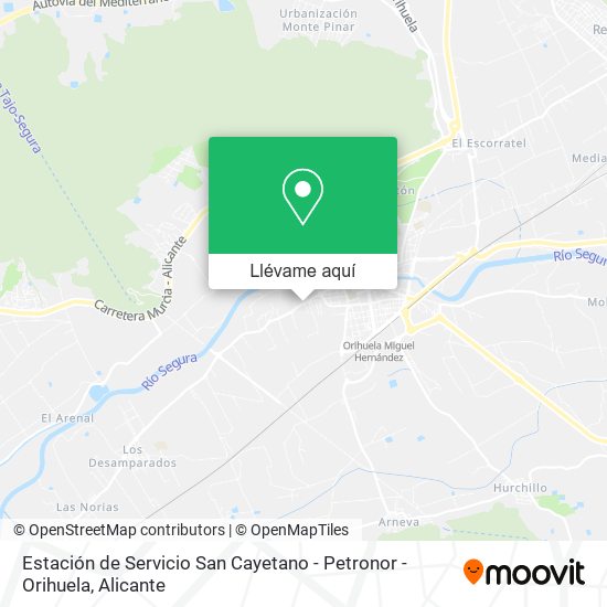 Mapa Estación de Servicio San Cayetano - Petronor - Orihuela
