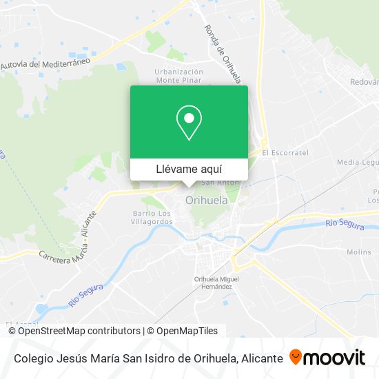 Mapa Colegio Jesús María San Isidro de Orihuela