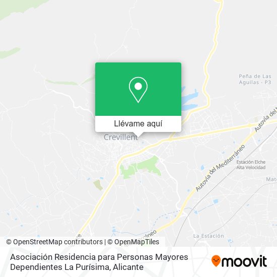 Mapa Asociación Residencia para Personas Mayores Dependientes La Purísima