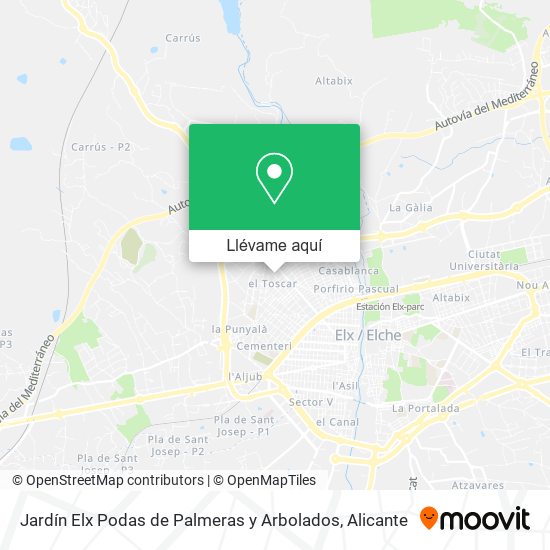 Mapa Jardín Elx Podas de Palmeras y Arbolados