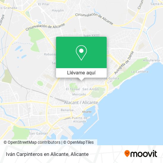Mapa Iván Carpinteros en Alicante