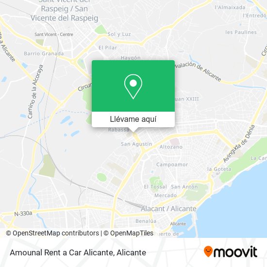 Mapa Amounal Rent a Car Alicante