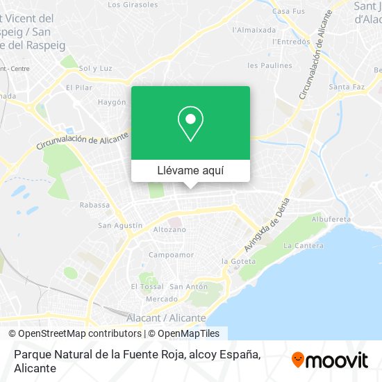 Mapa Parque Natural de la Fuente Roja, alcoy España