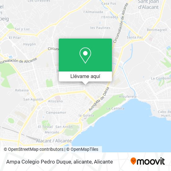 Mapa Ampa Colegio Pedro Duque, alicante