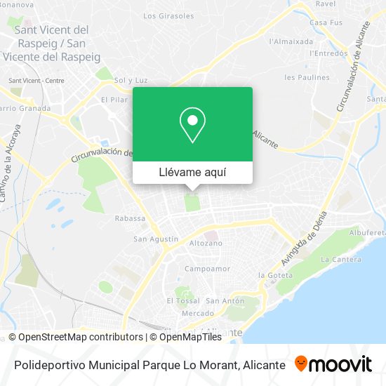 Mapa Polideportivo Municipal Parque Lo Morant