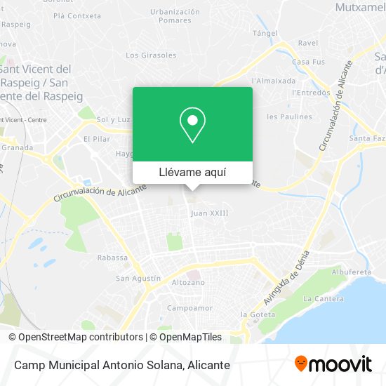 Mapa Camp Municipal Antonio Solana